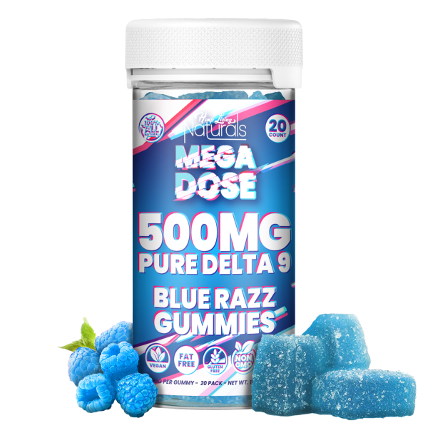 HEMP LIVING MEGA DOSE PURE D9 GUMMIES 500MG (20CT)