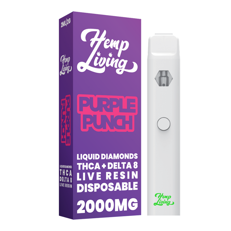 Hemp Living THCA + D8 2G Live Resin Diamond Disposable,