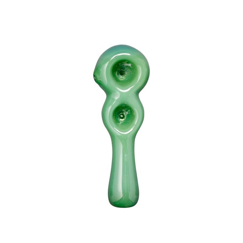 Red Eye Glass 4.5� Twice Baked Hand Pipe W/ 2 Bowls