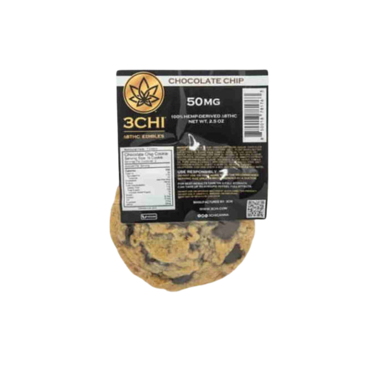 3CHI Delta 8 Chocolate Chip Cookie 50Mg “ A Delicious D8 Treat