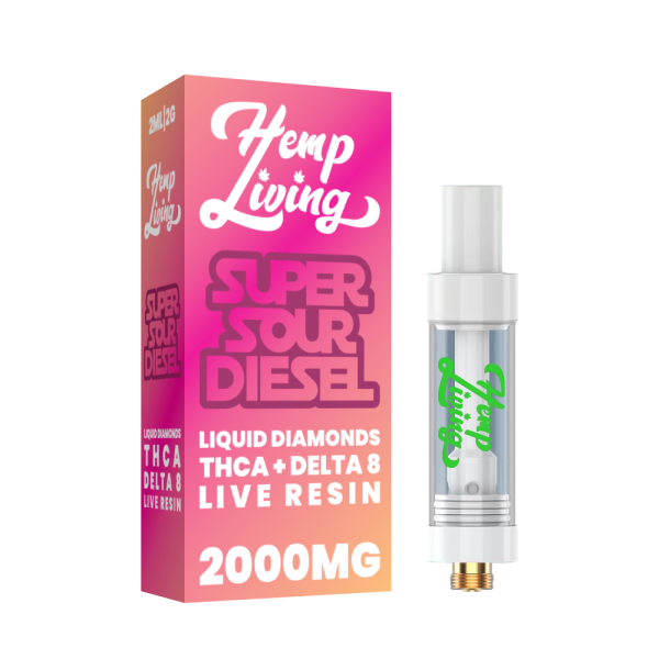 Hemp Living THCA + D8 2G Live Resin Diamond Cartridge