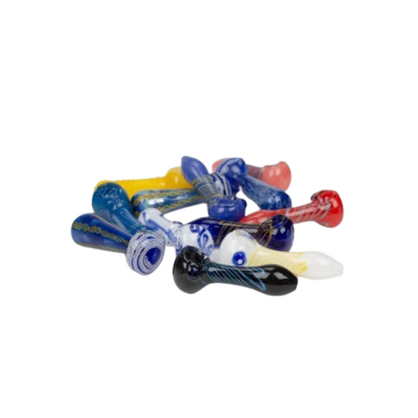 4.5" SOFT GLASS ASSORTED DESIGN WATER PIPE