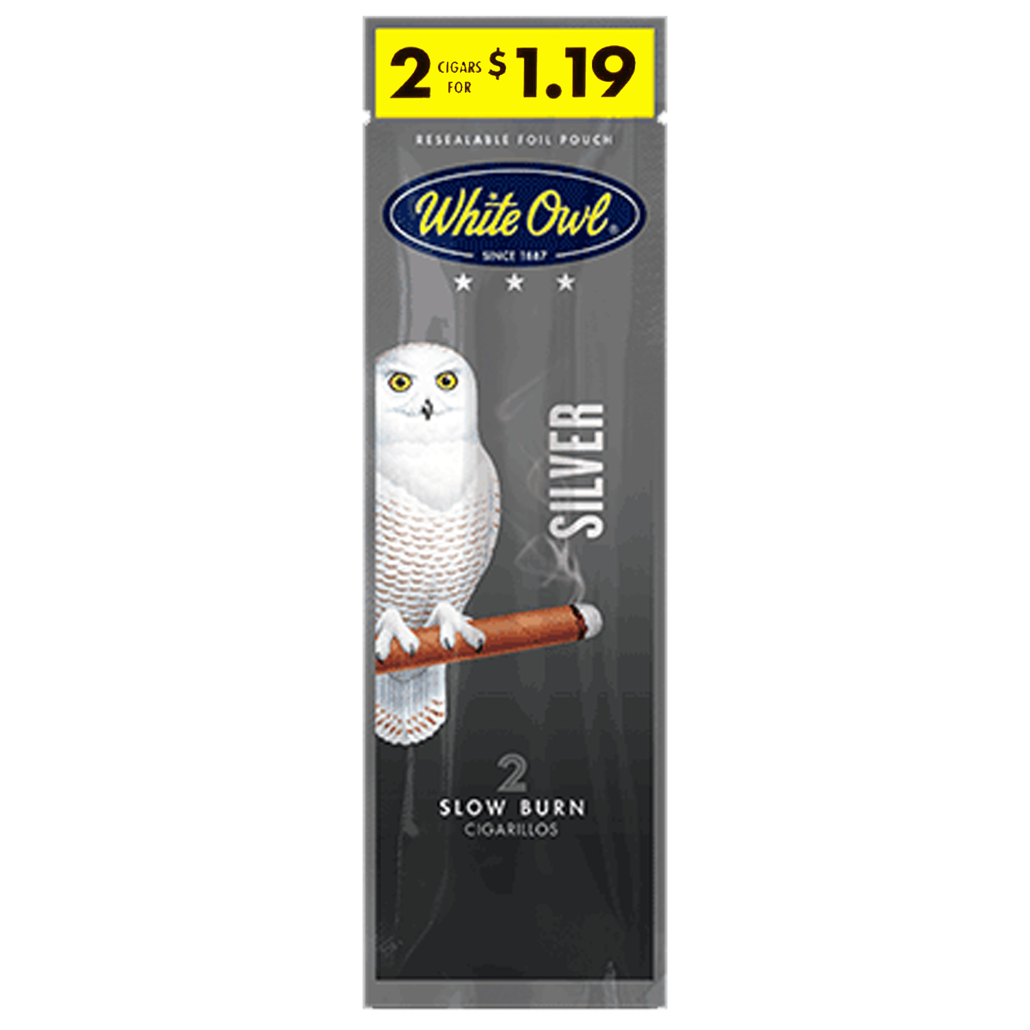 White Owl 2-Pack Cigarillos Silver