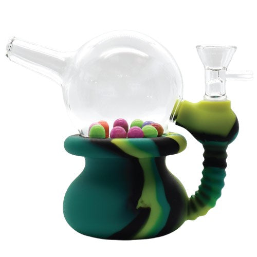 Bubble Body Glass On Rubber Water Pipe 5"