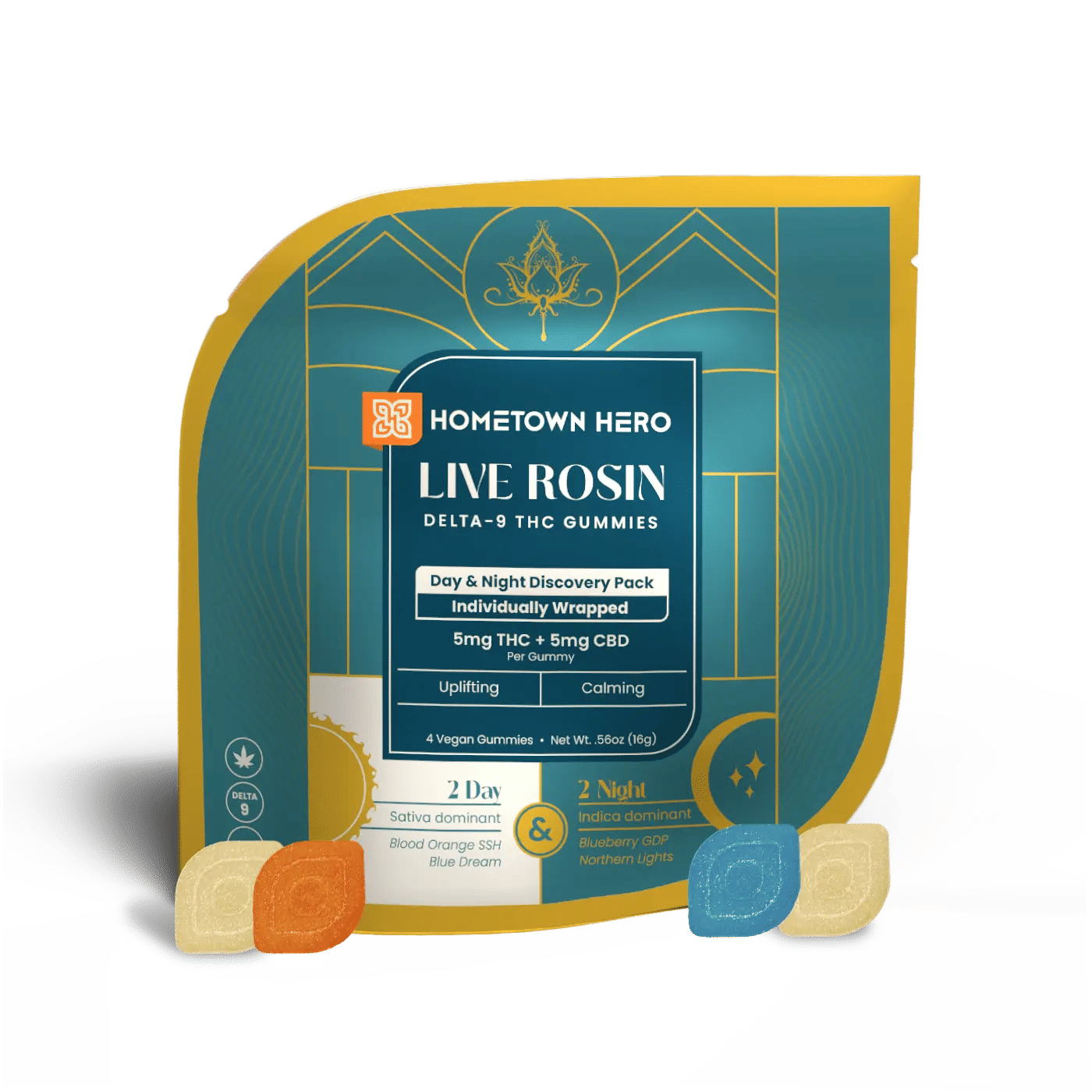 HOMETOWN HERO DELTA 9 LIVE ROSIN DAY & NIGHT GUMMIES (4ct)