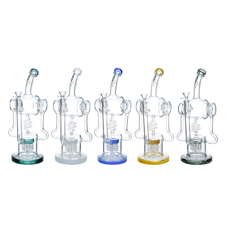 Chill Glass 18" Triple Basket Perc Water Pipe