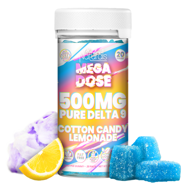 HEMP LIVING MEGA DOSE PURE D9 GUMMIES 500MG (20CT)