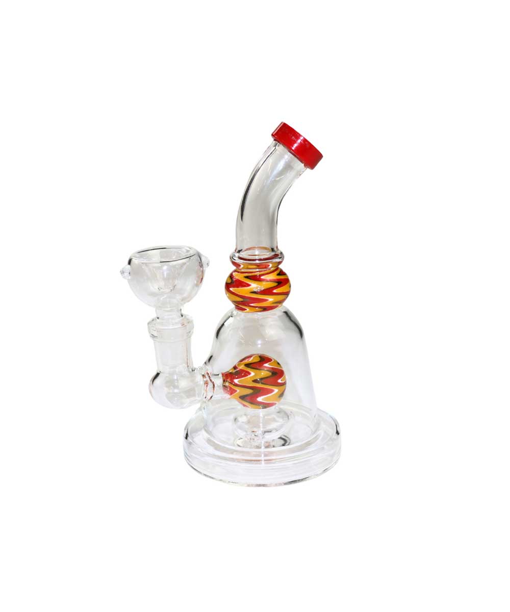 CLOVER GLASS - 6" WIG WAG WATER PIPE