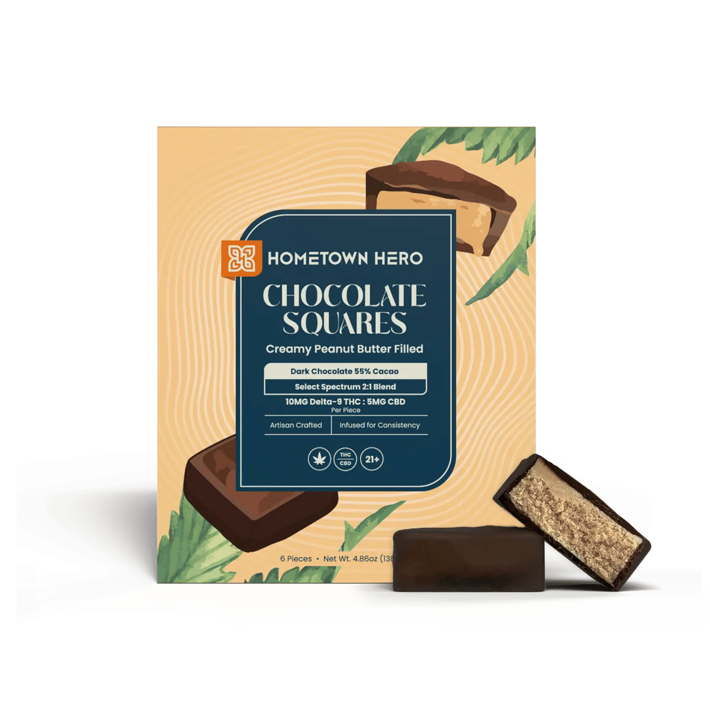 Hometown Hero Dark Chocolate Peanut Butter Squares