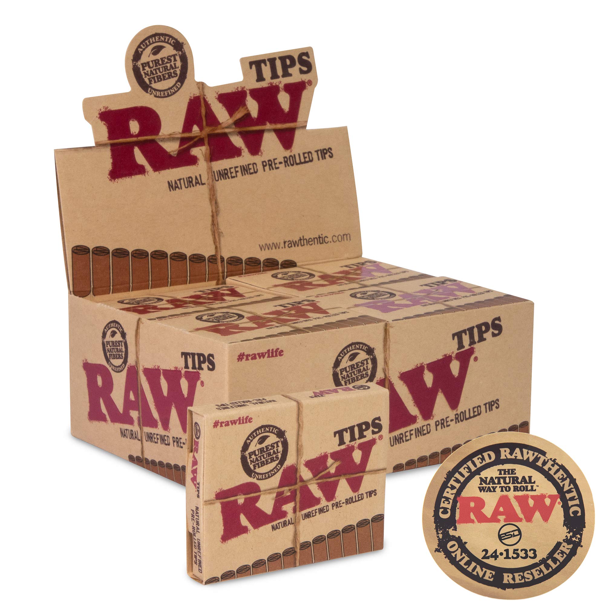 RAW UNREFINED PRE ROLLED TIPS (21CT)