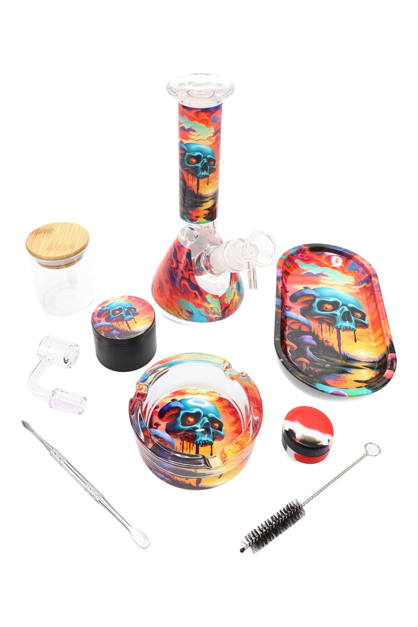 8" Decal Beaker Water Pipe