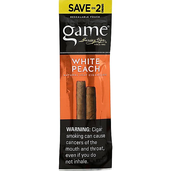 Game Leaf Cigars White Peach (2 Count)