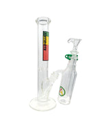 Antidote Glass 14" 7Mm Straight Water Pipe W/ Ash Catcher