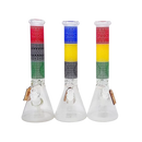 Cheech Glass 13" Sand Blasted Color Pattern Water Pipe