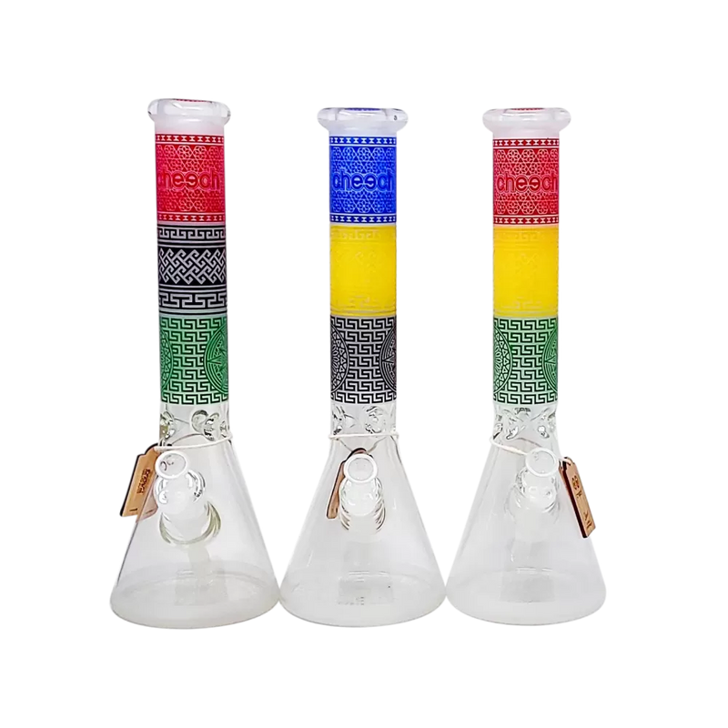 Cheech Glass 13" Sand Blasted Color Pattern Water Pipe