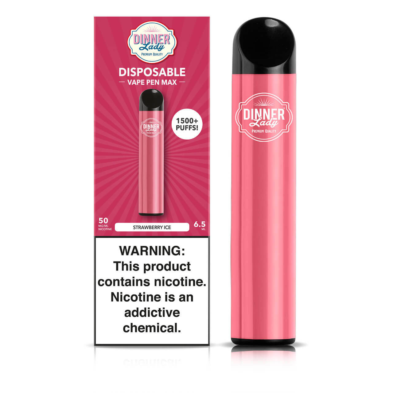Dinner Lady Vape 1500 Puffs 5 Strawberry Ice