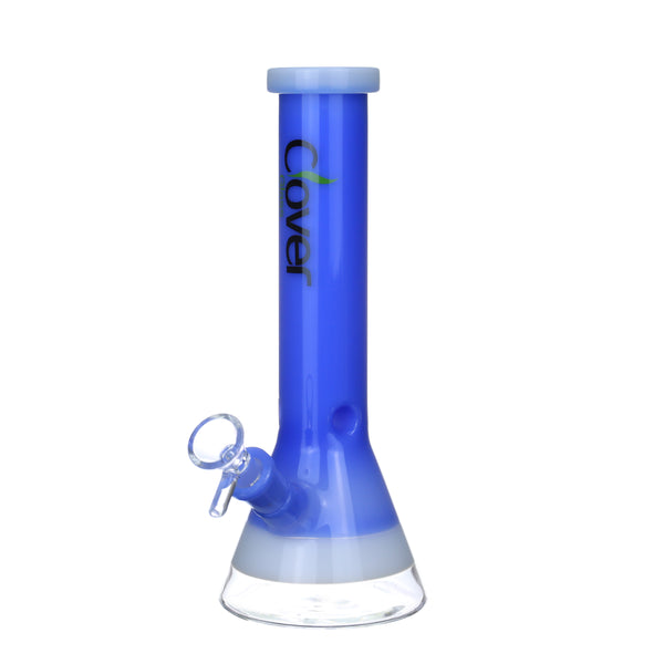 Clover Glass 9" Ornate Stained Glass Water Pipe Blue Fm1802