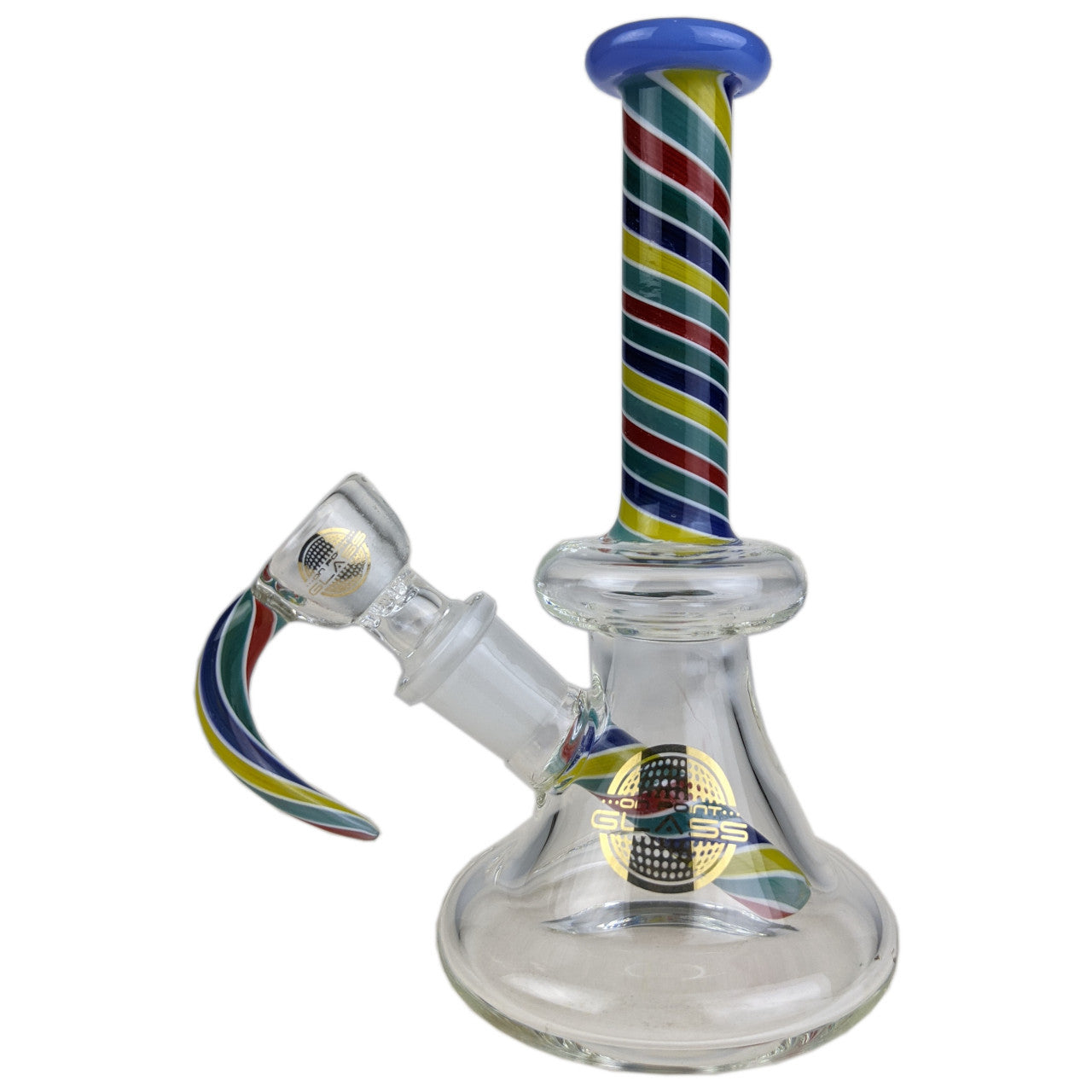 On Point Glass 6" Colored Trim Mini Water Pipe