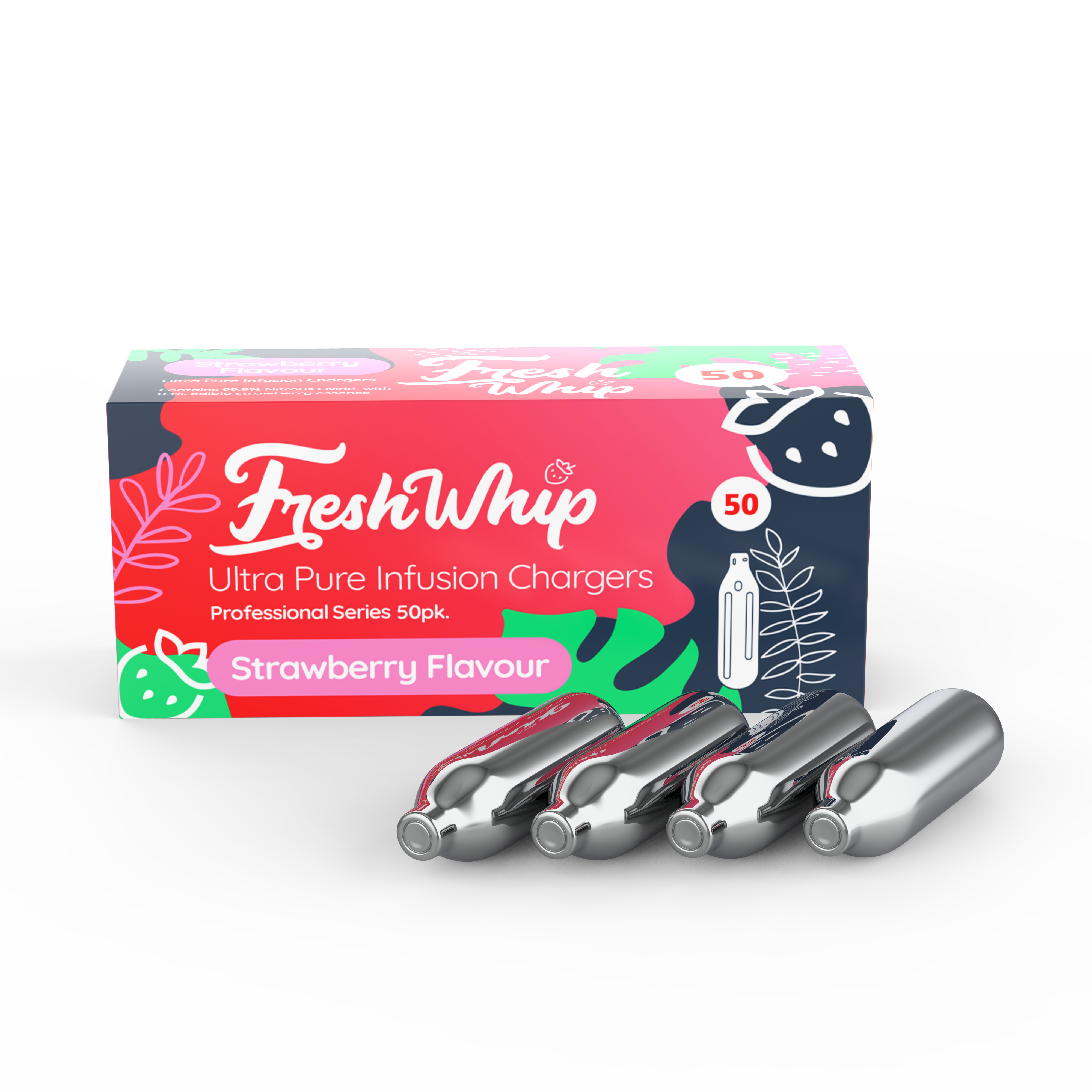 Fresh Whip 50Ct Whipped Cream Chargers Strawberry