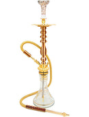 Khalil Mamoon 33" Gold Imperial Wood Hookah