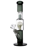 12" Skull With Matrix Perc Water Pipe