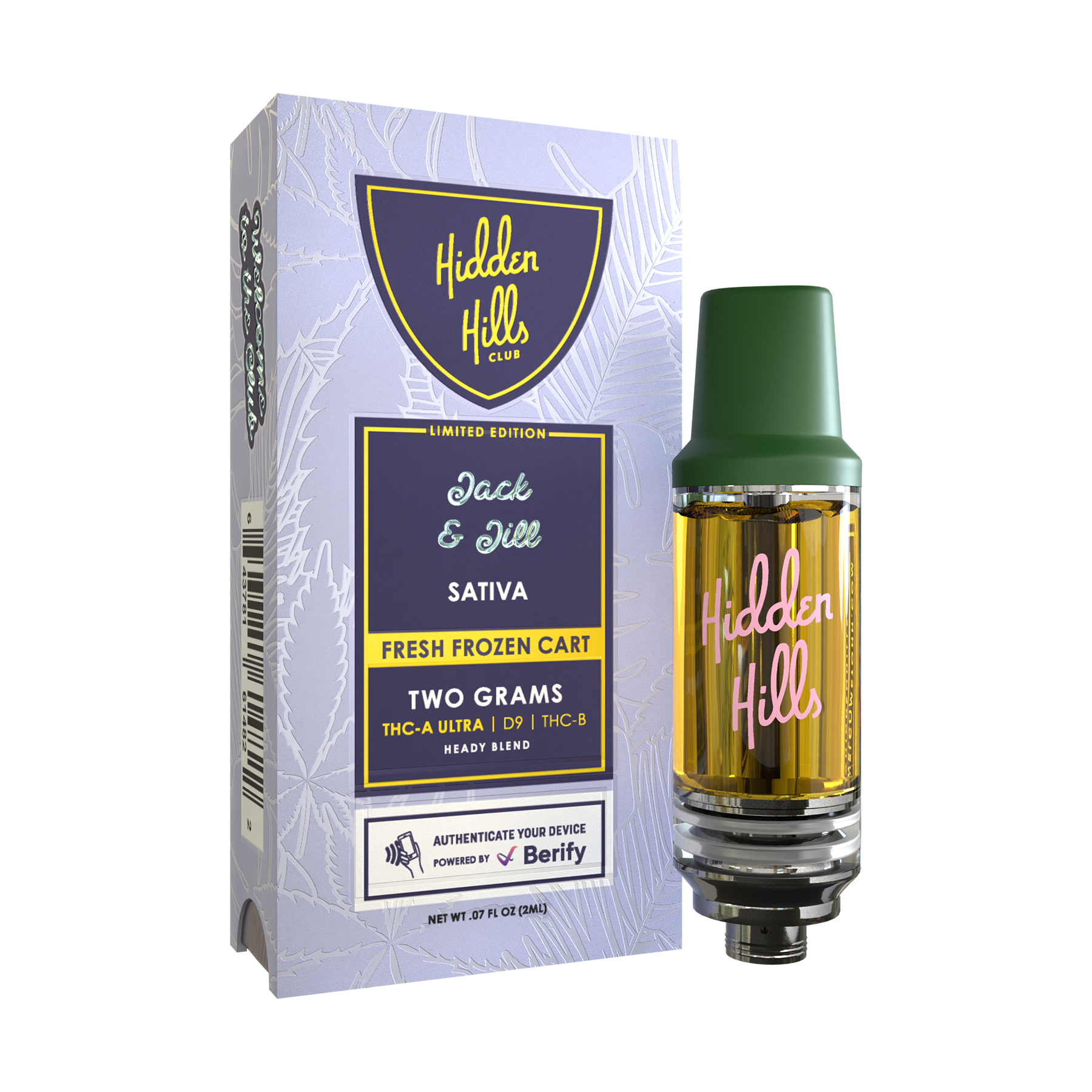 Hidden Hills Fresh Frozen Bar THCA Thcb D9 Cartridge 2G