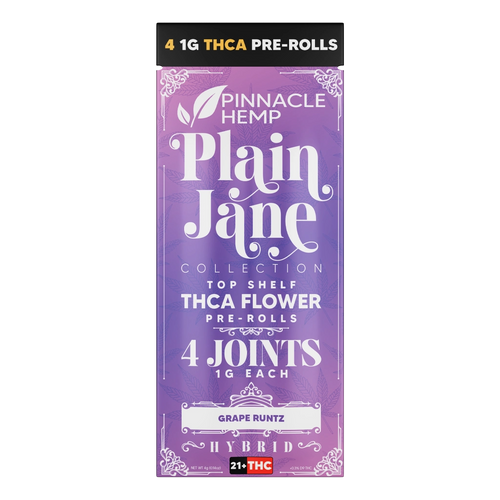 Pinnacle Hemp Plain Jane THCA Pre-Roll - 4ct - GRAPE RUNTZ