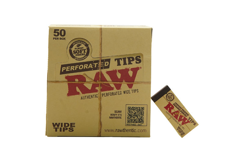 RAW Wide Perforated Rolling Tips (50Ct)