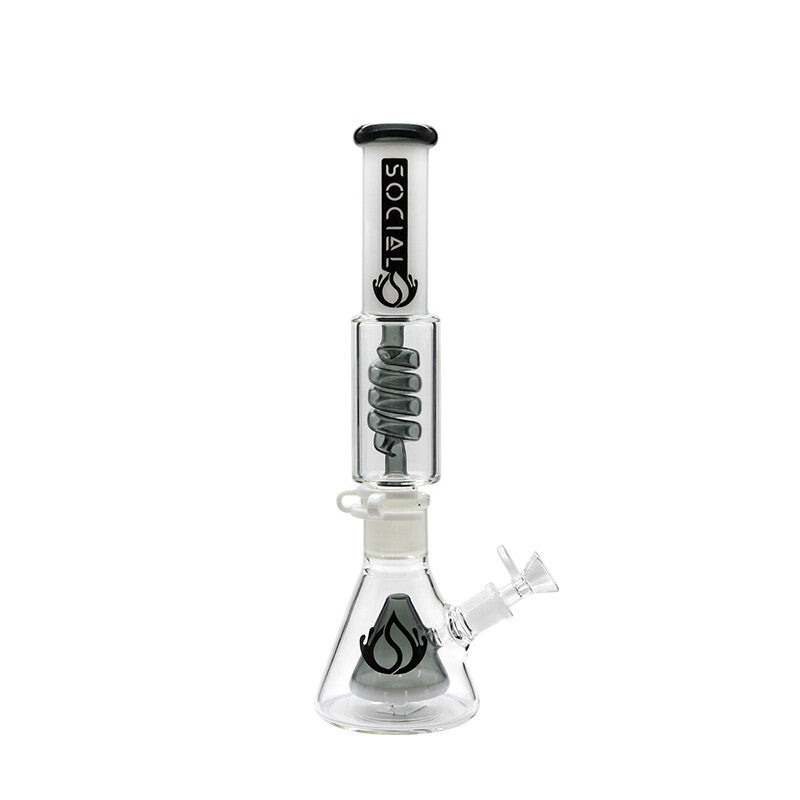 SOCIAL GLASS - 13" NYX CONE PERC 2 JOINT BEAKER WATER PIPE