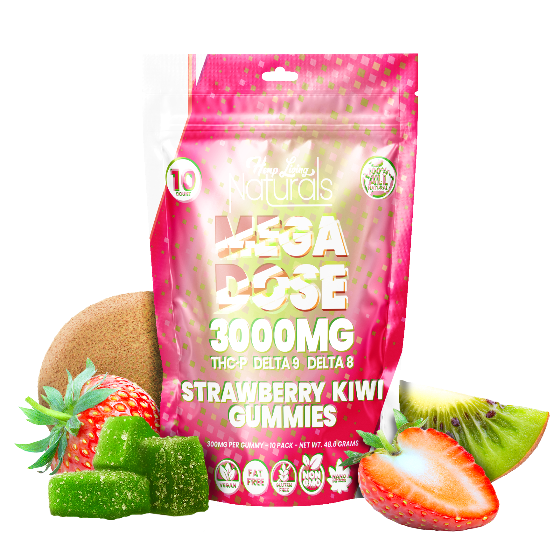 HEMP LIVING MEGA DOSE GUMMIES