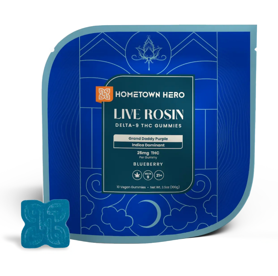 Hometown Hero D9 Live Rosin Gummies (2Ct)