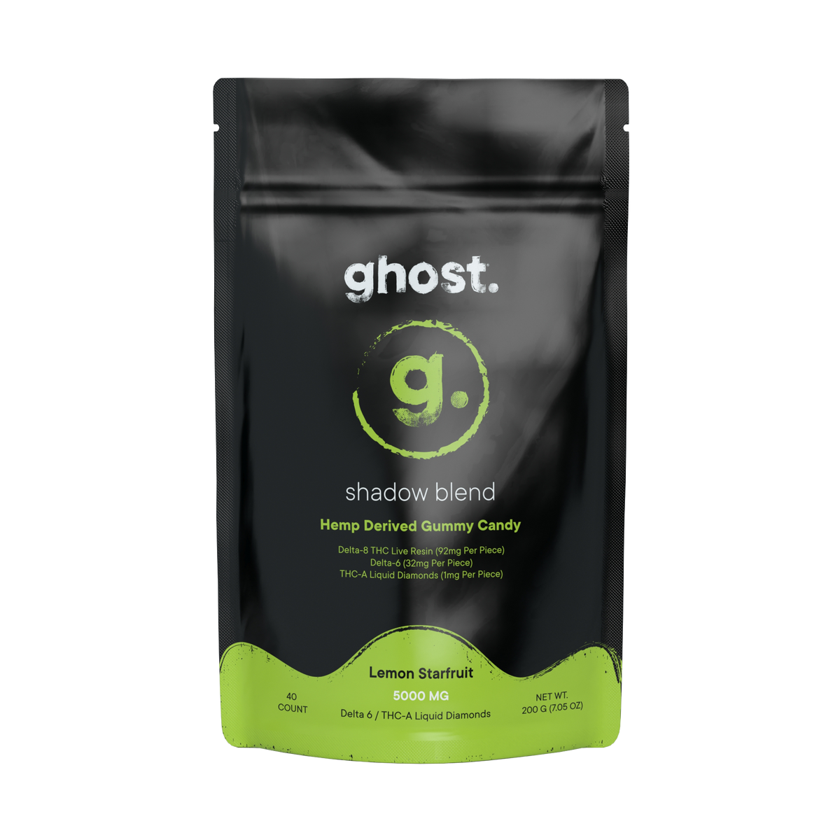 Ghost Shadow Blend Delta 6 + THCA Liquid Diamonds Gummies 5000Mg