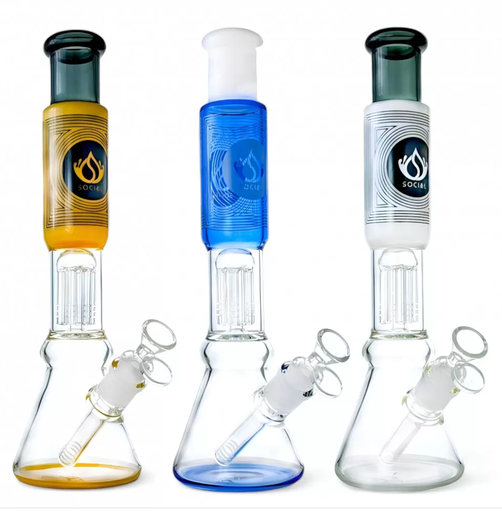 Social Glass 13 Ripple Relax Tree Perc Water Pipe