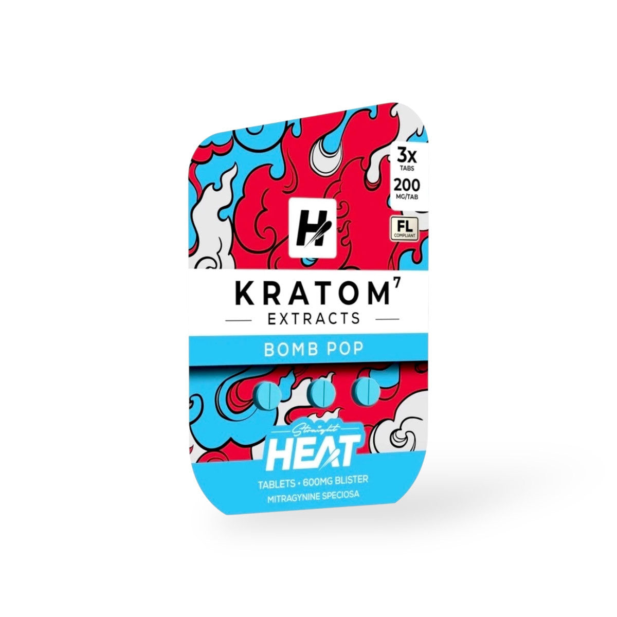 STRAIGHT HEAT KRATOM EXTRACT TABLETS 200MG (3CT)