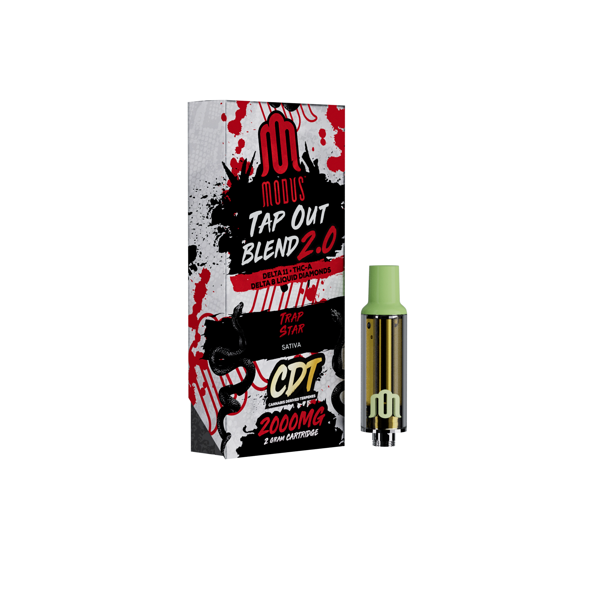 Modus Tap Out Blend 2.0 D11 THCA D8 Liquid Diamonds Cartridge 2000Mg
