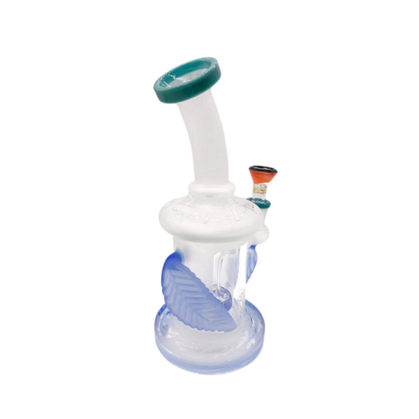 Tattoo Glass Leaf Design Water Pipe
