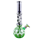 Stoned Glass Water Pipe Cylinder Base Twist Top 10"