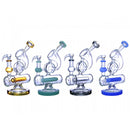 Clover Glass 9" Offset Neck Basket Perc Waterpipe Fm1803