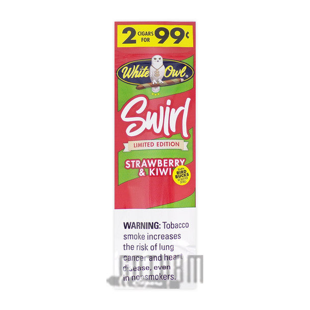 White Owl 2-Pack Cigarillos Swirl Strawberry Kiwi