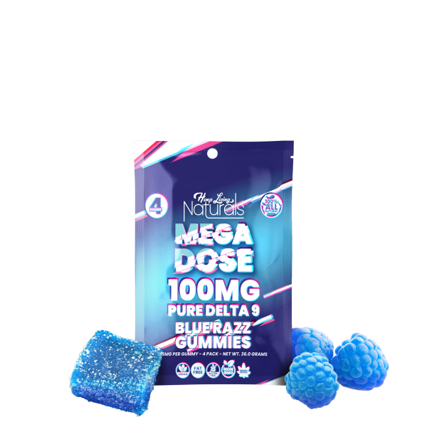 HEMP LIVING NATURALS MEGA DOSE 25MG PURE D9 GUMMIES