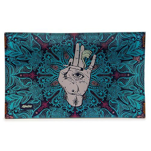 Afghan Hemp Glass Rolling Tray (Medium)