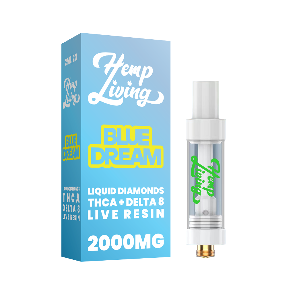 Hemp Living THCA + D8 2G Live Resin Diamond Cartridge