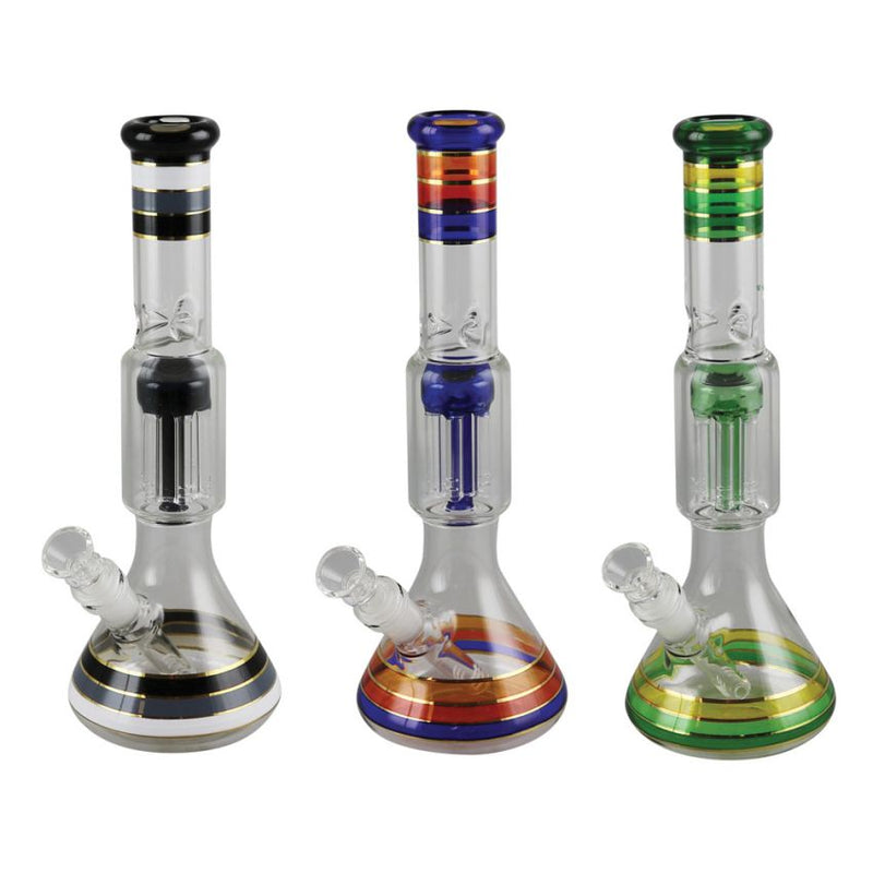 Electroplated Tree Perc 12" Water Pipe