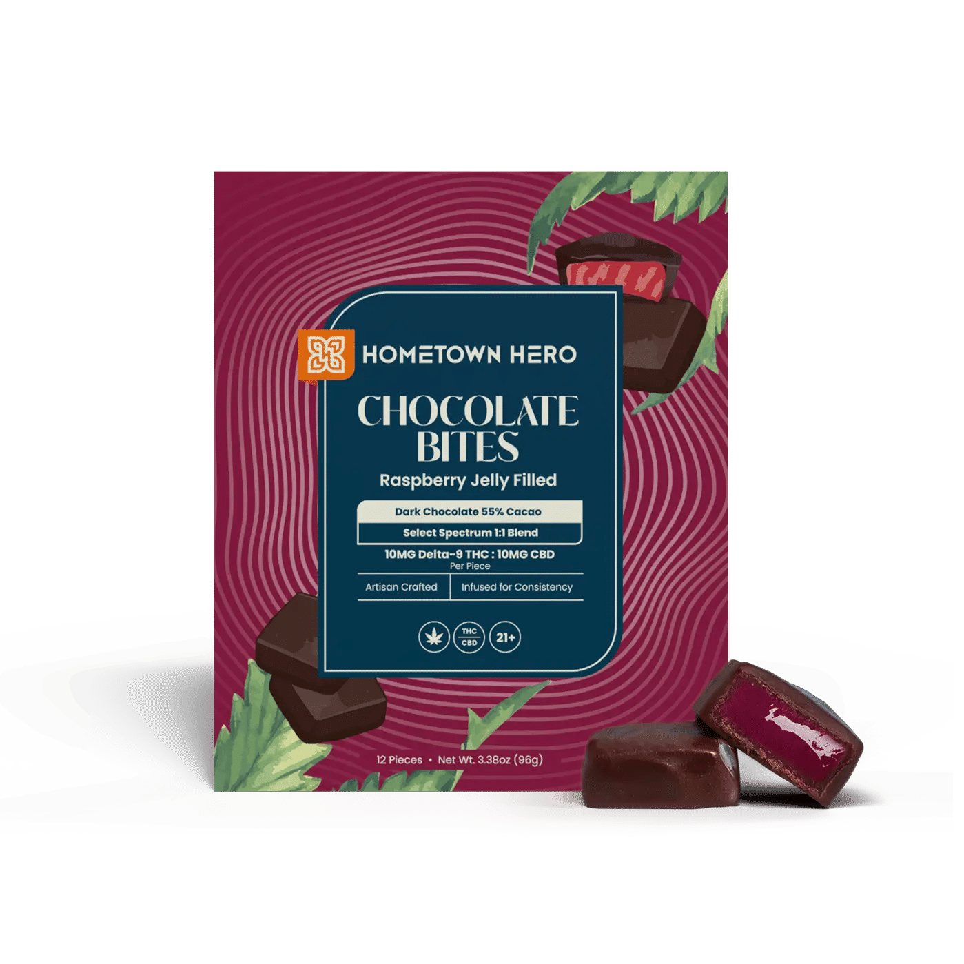 Hometown Hero 1:1 Thc/Cbd Raspberry Chocolate Bites (4Ct)