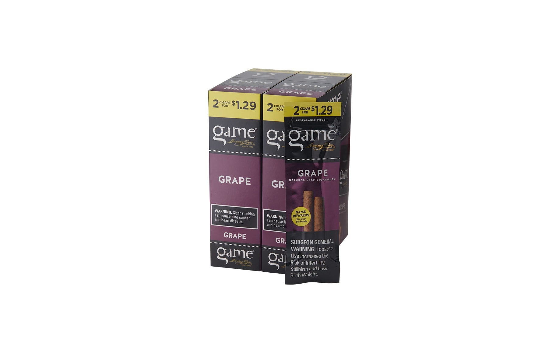 GAME CIGARS 2 PACK GRAPE
