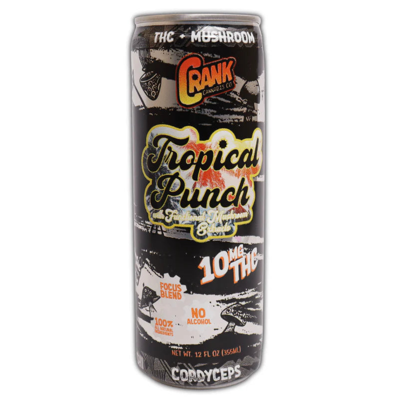 CRANK CANNABIS TROPICAL PUNCH 10MG THC + MUSHROOM DRINK