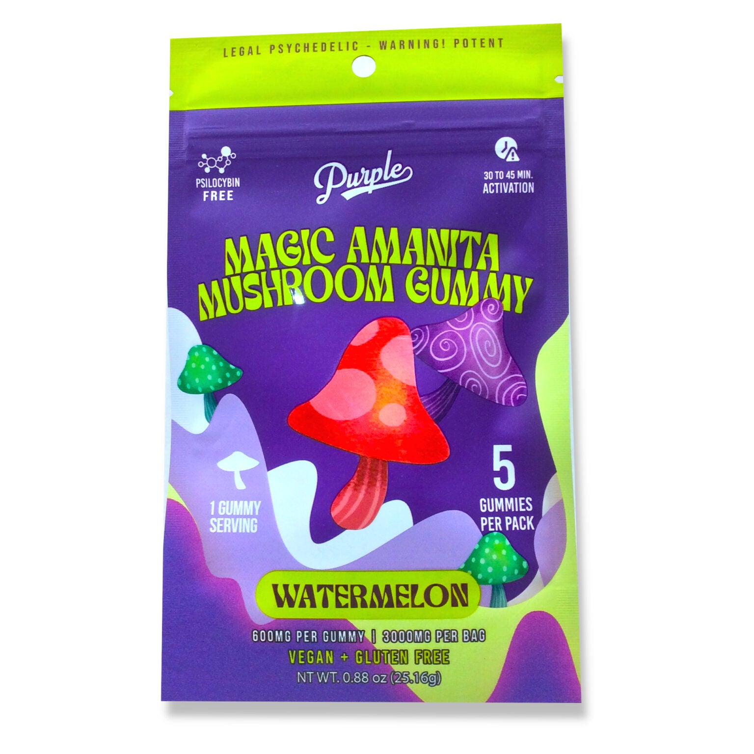 Purple Magic Amanita Mushroom Gummies (3000Mg, 5Ct)