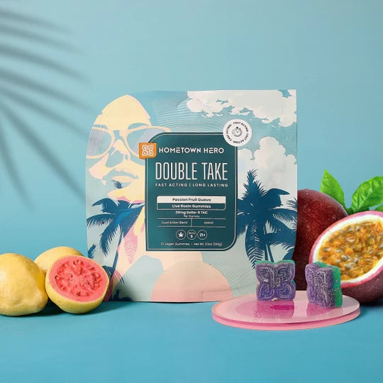 HOMETOWN HERO DOUBLE TAKE 20MG D9 LIVE ROSIN GUMMIES (10CT)