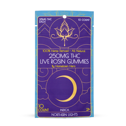 Hometown Hero Live Rosin Delta 9 Gummies 250mg