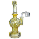 On Point Glass 9" Gold Fumed Fab Egg W/ Matrix Perc Water Pipe